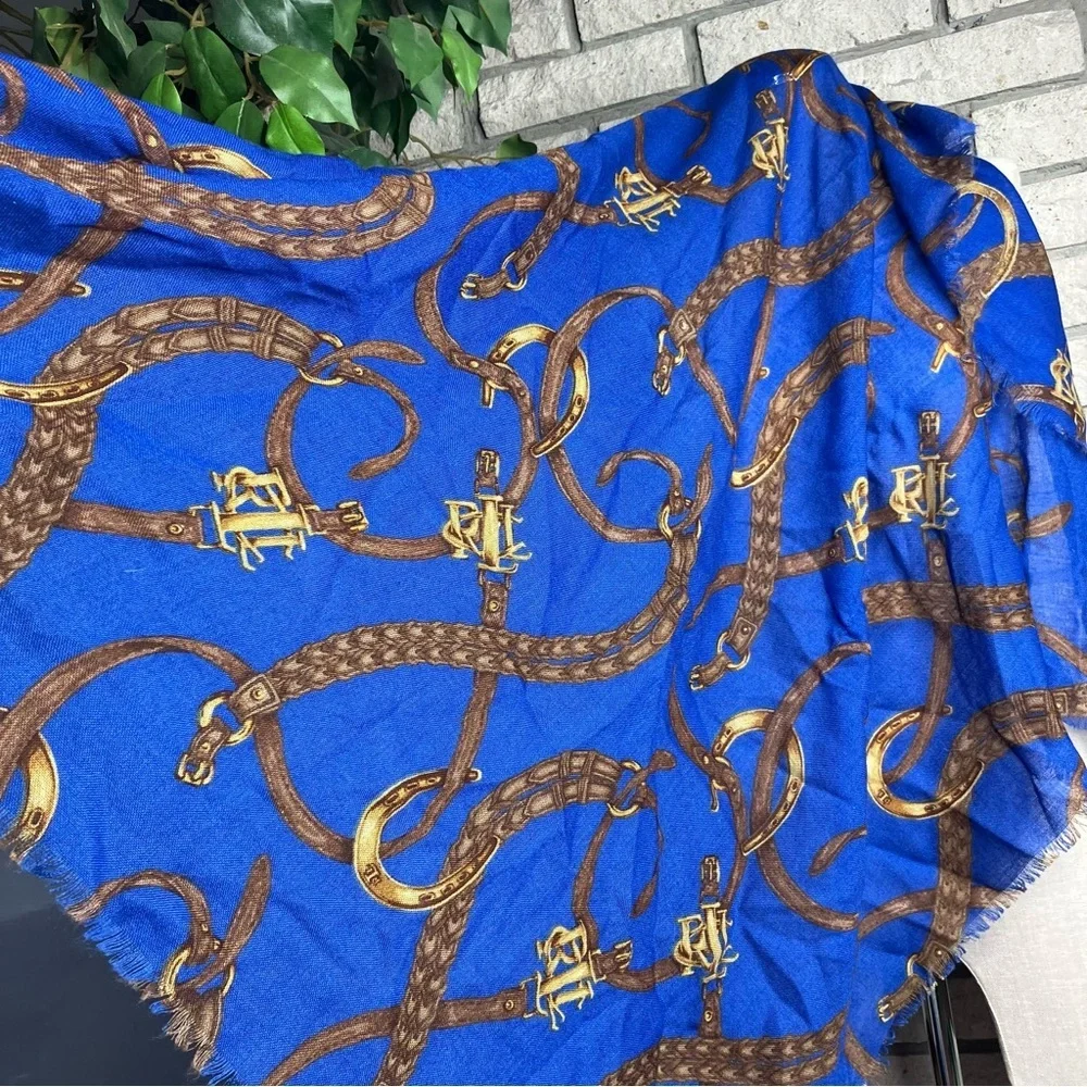 Ralph Lauren Equestrian Horse-bit Wool Wrap Scarf